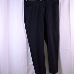 J Jill Women Large 35x28 Navy Blue Ponte Slim Leg Pull On Office Pants High Rise